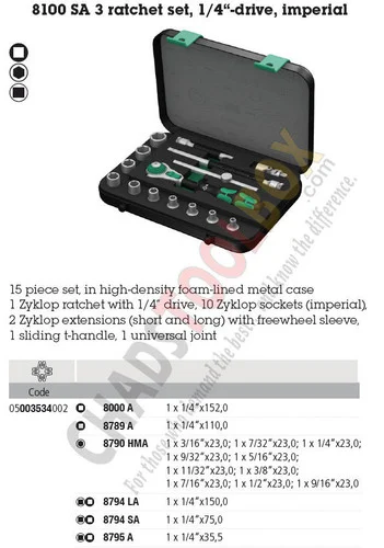 05003534001 WERA Zyklop 1/4" SA 3