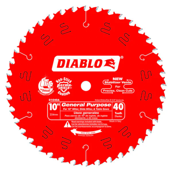 Diablo D1040A 10" x 40-Teeth General Purpose Saw Blade for Wood