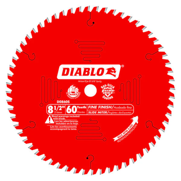 Diablo D0860S 8-1/2" x 60-Teeth Fine Finish Saw Blade for Wood