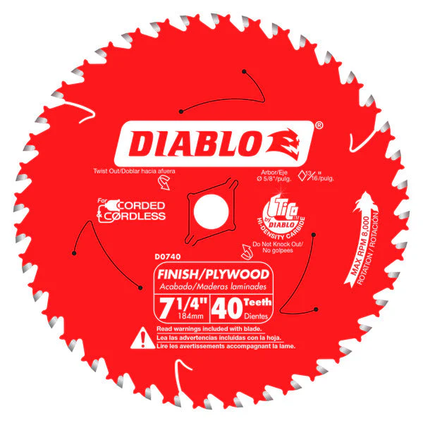 Diablo D0740X 7-1/4" x 40 Tooth Finish Saw Blade