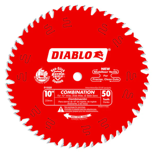 Diablo D1050X 10" x 50-Teeth Combination Saw Blade for Wood
