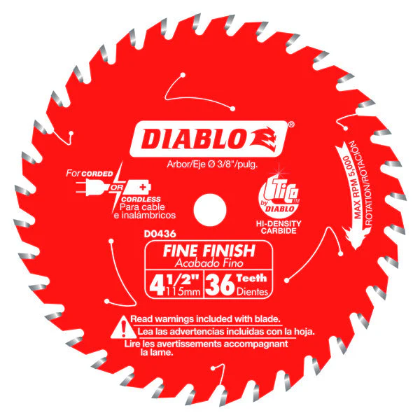 Diablo D0436X 4-1/2" 36 Tooth Fine Finish Saw Blade