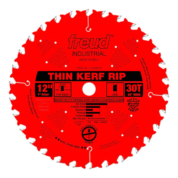 Freud LU87R012 12" Thin Kerf Rip Blade