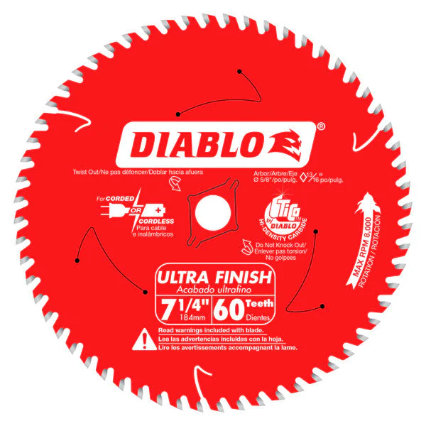 Diablo D0760X 7-1/4" x 60 Tooth Ultra Finish Saw Blade