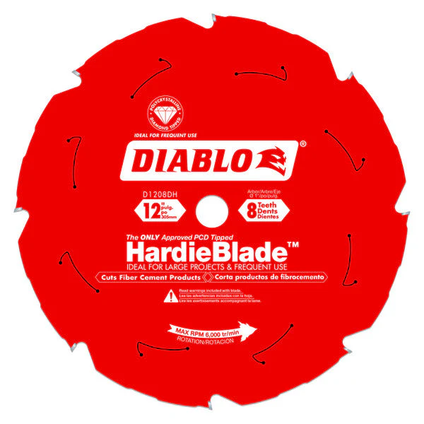 Diablo D1208DH 12" x 8-Teeth HardieBlade™ Saw Blade for Fiber Cement