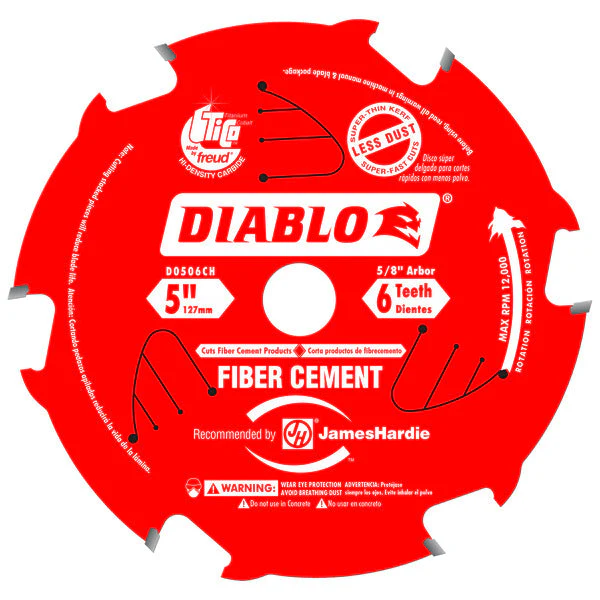 Diablo D0506CH 5" x 6 Tooth Carbide Fiber Cement HardiBlade