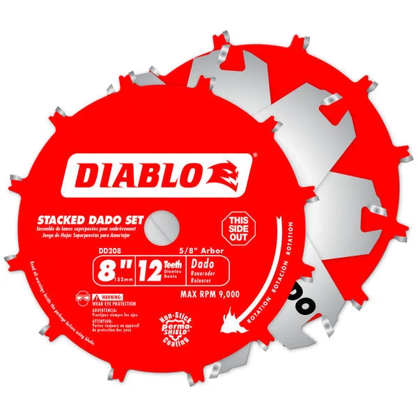 Diablo DD208H 8" x 12-Teeth Carbide Stacked Dado Saw Blade Set