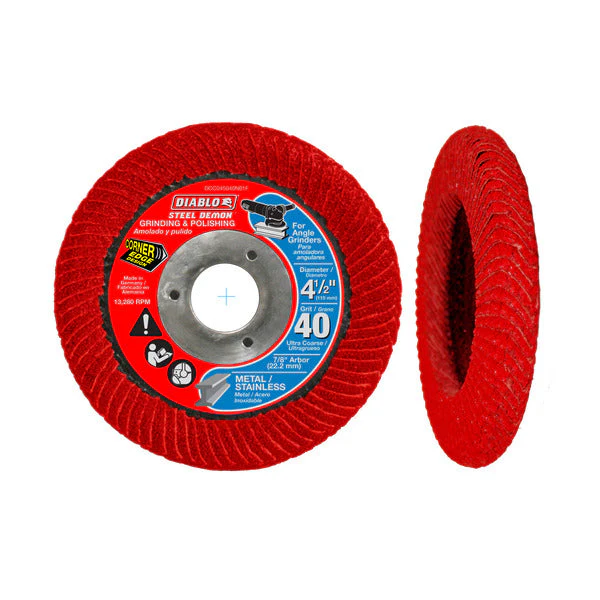 Diablo DCC045040N01F 4-1/2" 40-Grit Steel Demon™ Corner-Edge™ Flap Disc for Metal