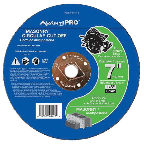 AvantiPRO PBD070125L01C AvantiPro 7x1/8x5/8in Masonry Circ Co
