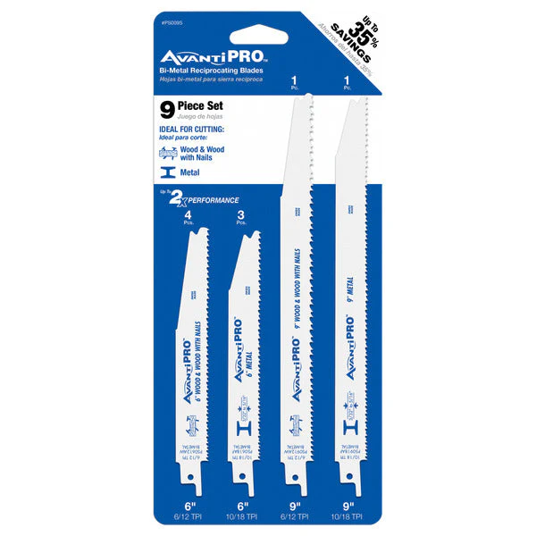 AvantiPRO PS009S AvantiPRO Reciprocating Blade Set for Wood & Metal (9-Pieces)