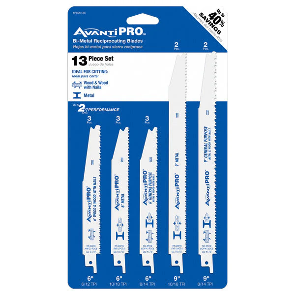 AvantiPRO PS0013S AvantiPro 13 pc Wood and Wood With Nails and Metal Recip Set