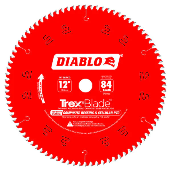 Diablo D1284CD 12" x 84-Teeth TrexBlade™ Saw Blade for Composites and Plastic