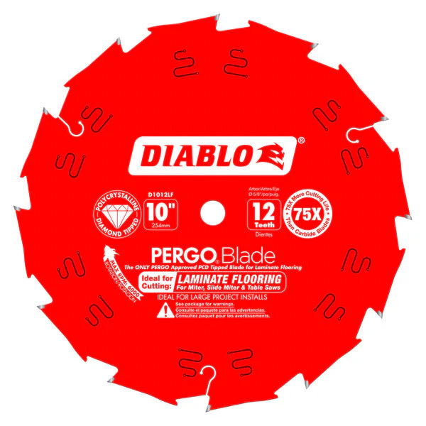 Diablo D1012LF 10" x 12-Teeth PergoBlade™ Saw Blade for Laminate and Wood Flooring