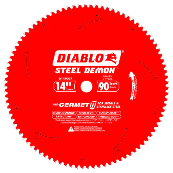 Diablo D1490CF 14" x 90-Teeth Steel Demon™ Cermet II Saw Blade for Thin Metal