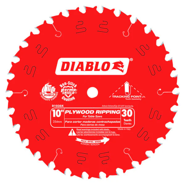 Diablo D1030X 10" x 30-Teeth Plywood Ripping Saw Blade
