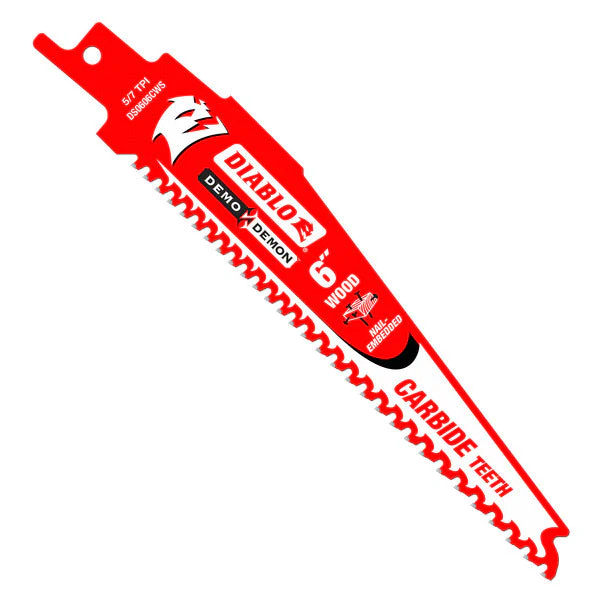 008925137108_07df4cb1-956e-4560-b65b-8c50f45e679d_1200x1200.webp Diablo DS0606CWS10 6" 5/7TPI Demo Demon™ Carbide Teeth Reciprocating Saw Blades for Nail-Embedded Wood (10-Pack)