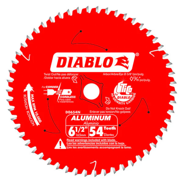 Diablo D0654N 6-1/2" x 54-Teeth Saw Blade for Medium Aluminum