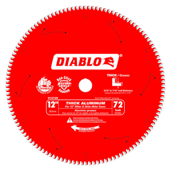 Diablo D1272N 12" x 72-Teeth Saw Blade for Thick Aluminum