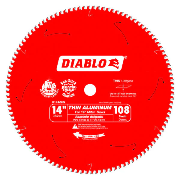 Diablo D14108N 14" x 108-Teeth Saw Blade for Thin Aluminum