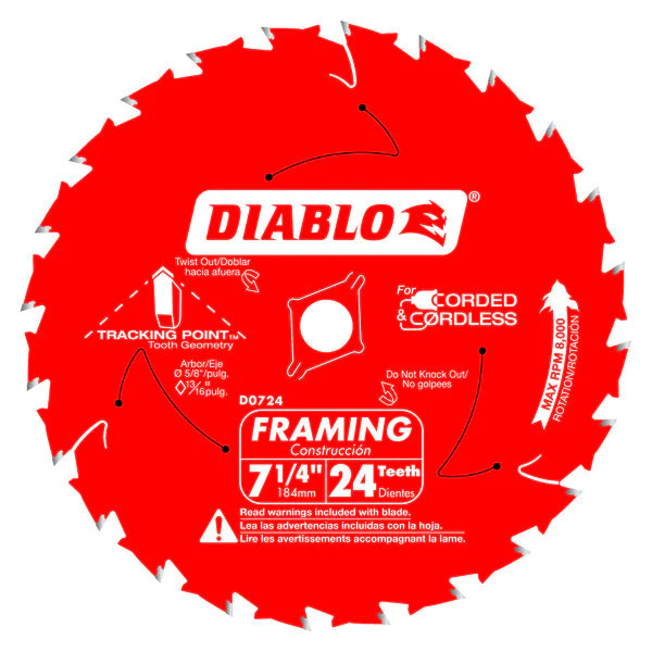 Diablo D0724X3 7-1/4" x 24-Teeth Framing Saw Blades for Wood (3-Pack)