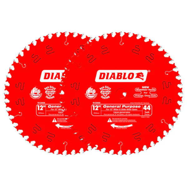 Diablo D124444VP 12" x 44-Tooth General Purpose Circular Saw Blade Value Pack (2-Pack)