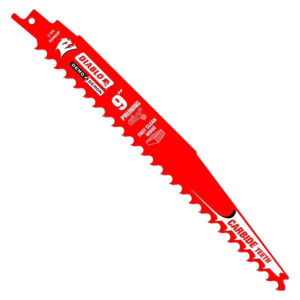 Diablo DS0903CP10 9" 3TPI Demo Demon™ Carbide Tipped Reciprocating Saw Blades for Pruning and Clean Wood (10-Pack)