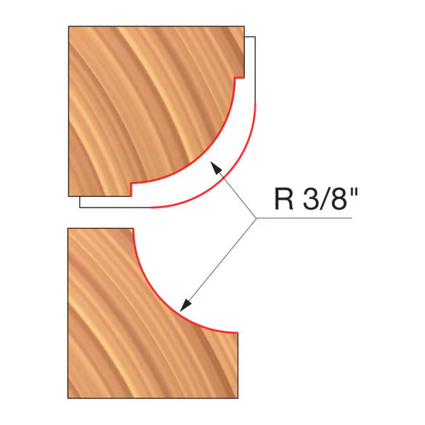 Freud UP134-IC 3-9/16" x 1-1/64" x 1-1/4" Combination Convex & Concave Cutters