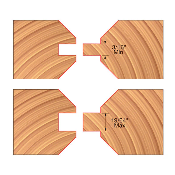 Freud UP190-IC 4-1/8" x 31/32"-1-5/64" x 1-1/4" V-Paneling Cutter Sets