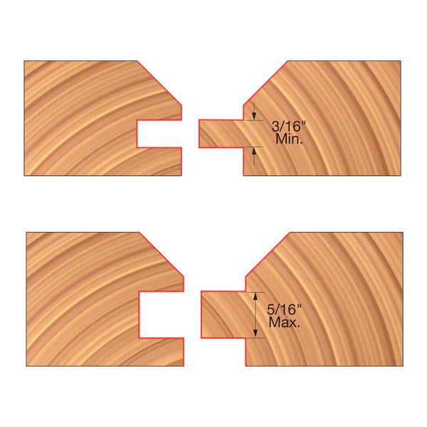 Freud UP191-IC 4-1/8" x 1-1/16"-1-3/16" x 1-1/4" V-Paneling Cutter Sets