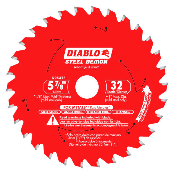 Diablo D0532F 5-7/8" x 32-Teeth Steel Demon™ Saw Blade for Medium Metal