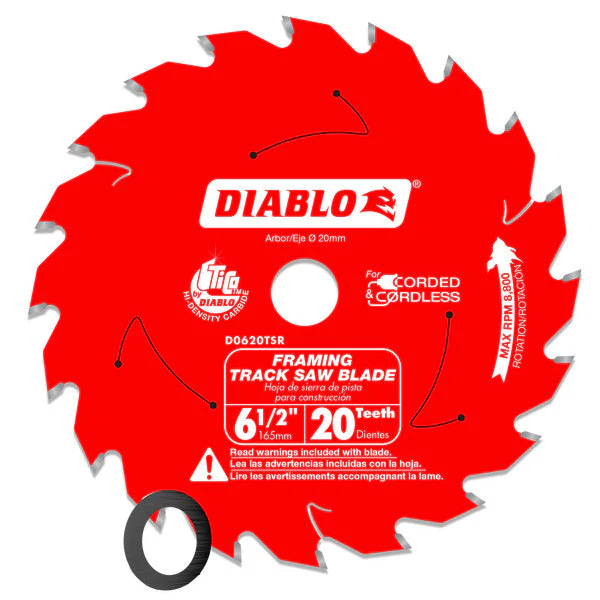 008925170990_5d5c53a5-7807-4bdb-9995-c64e6d50d003_1200x1200.webp Diablo D0620TSR Diablo 6-1/2" 20-Teeth Track Saw Blade for Framing