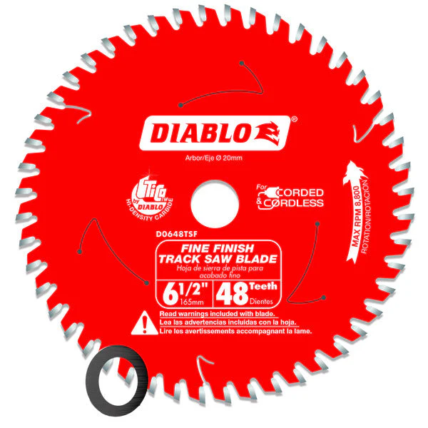 Diablo D0648TSF Diablo 6-1/2" 48-Teeth Track Saw Blade for Fine Finish and Plywood