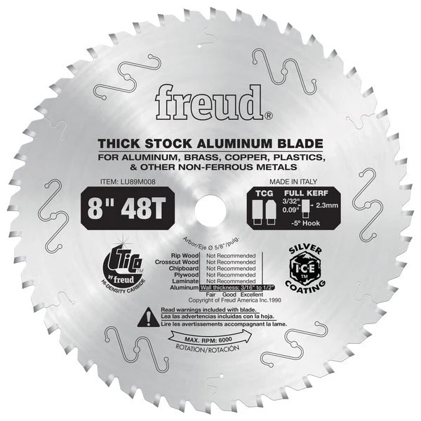 Freud LU89M008 8" Thick Stock Aluminum Metal Blade