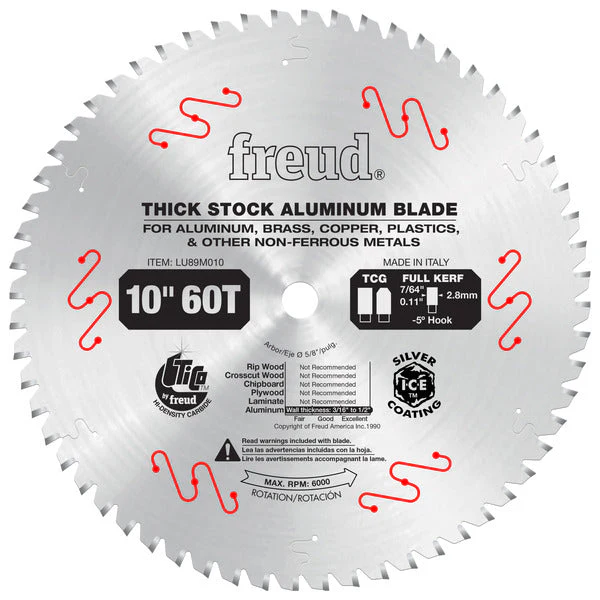 Freud LU89M010 10" Thick Stock Aluminum Metal Blade