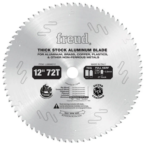 Freud LU89M012 12" Thick Stock Aluminum Metal Blade