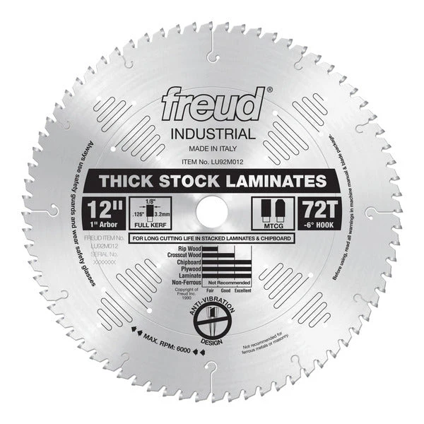 Freud LU92M012 12" Thick-Stock Laminate Blade