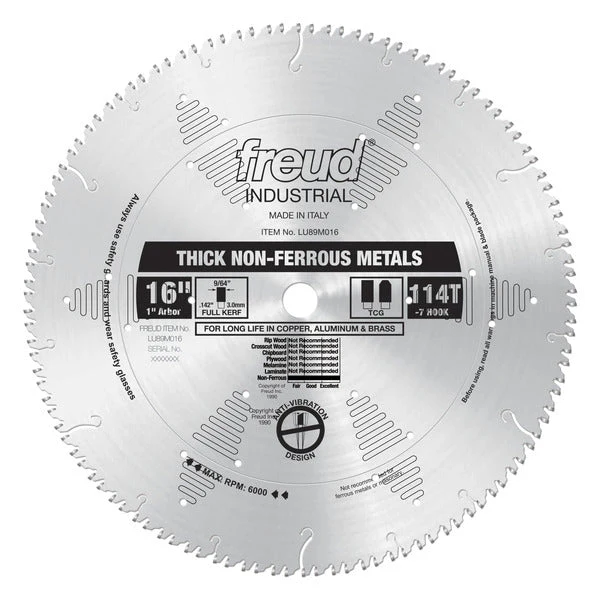 Freud LU89M016 16" Thick Stock Aluminum Metal Blade