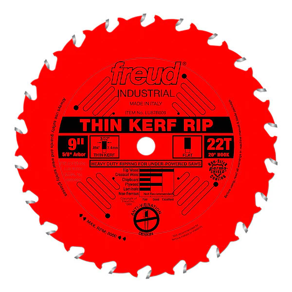 Freud LU87R009 9" Thin Kerf Rip Blade