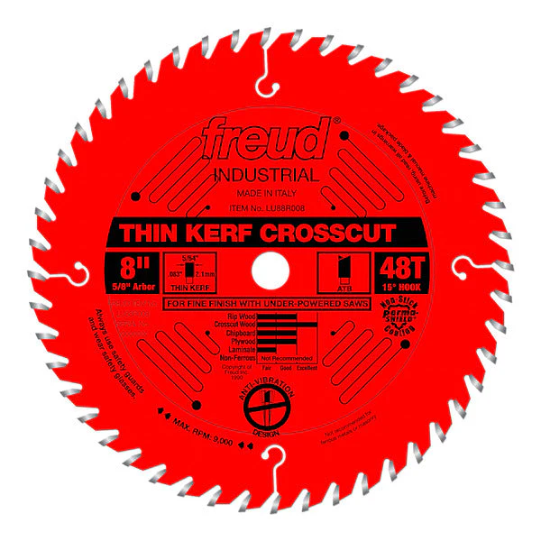 Freud LU88R008 8" Thin Kerf Fine Finish Crosscut Blade