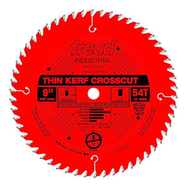Freud LU88R009 9" Thin Kerf Fine Finish Crosscut Blade