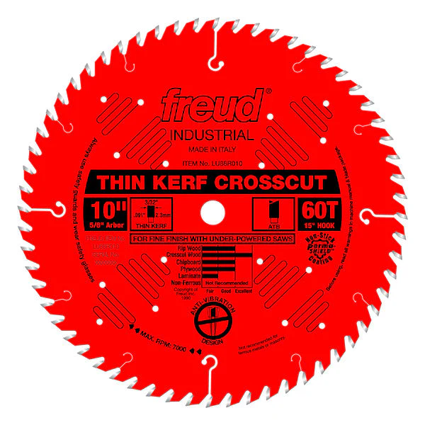 Freud LU88R010 10" Thin Kerf Fine Finish Crosscut Blade