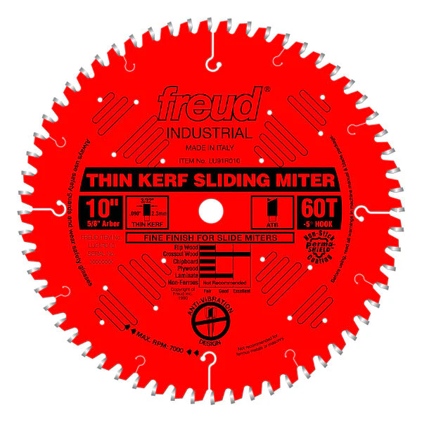 Freud LU91R010 10" Thin Kerf Sliding Compound Miter Saw Blade
