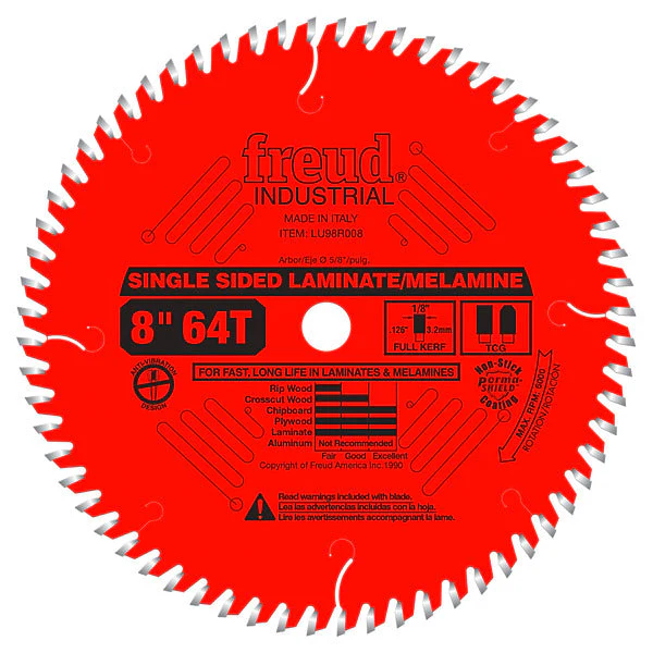 Freud LU98R008 8" Single Sided Laminate/Melamine Blade
