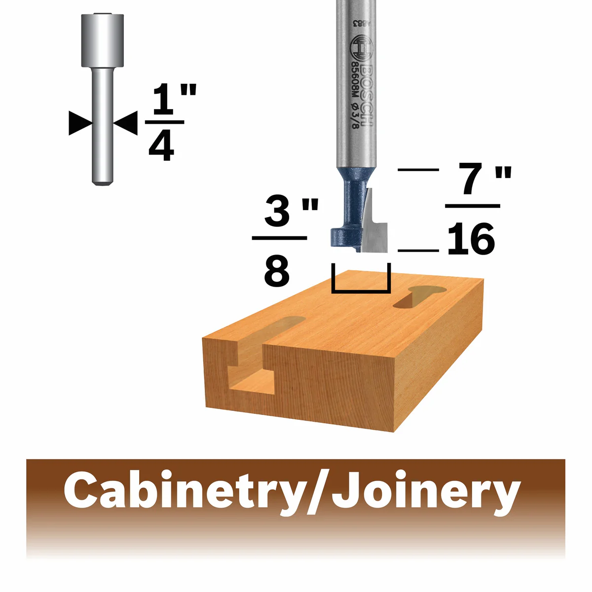 BOSCH 85608MC 3/8 In. Carbide-Tipped Keyhole Router Bit