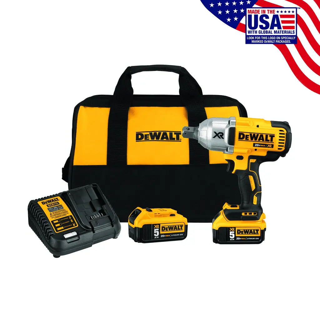 DeWalt 20V MAX* XR‚ High Torque 3/4" Impact Wrench with Hog Ring Anvil, 5.0Ah