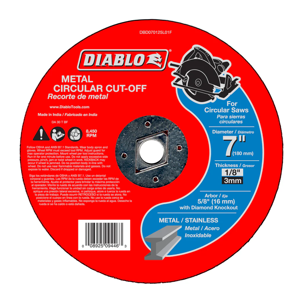Diablo 7" Metal Circular Cut-Off Disc