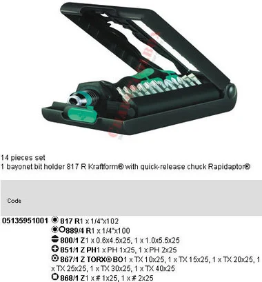 05135951001 WERA KRAFTFORM KOMPAKT 50 IMPERIAL (14PC SET)