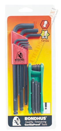 14128Bondhus Bonus Pack - Balldriver L-wrench Set 10999 (1.5-10mm) & GorillaGrip Fold-up Set 12634 (T9-T40) Pack of 1