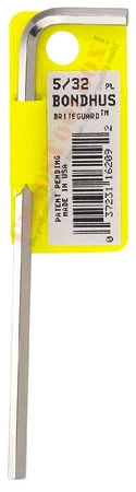 16114Bondhus 3/8 BriteGuard Plated Hex L-wrench - Long Pack of 5