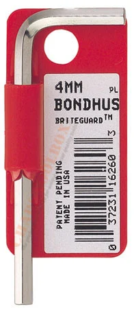 16260Bondhus 4mm BriteGuard Plated Hex L-wrench - Short Pack of 10